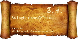 Balogh Atanázia névjegykártya